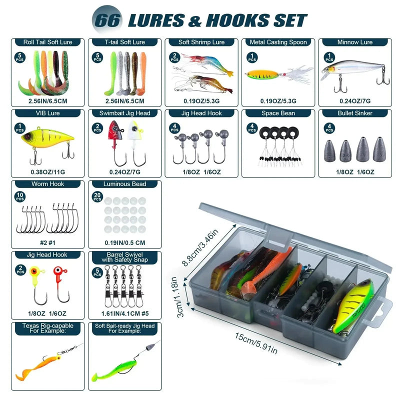Goture Full Lure Fishing Combo Set Telescopic Carbon | SAMAG