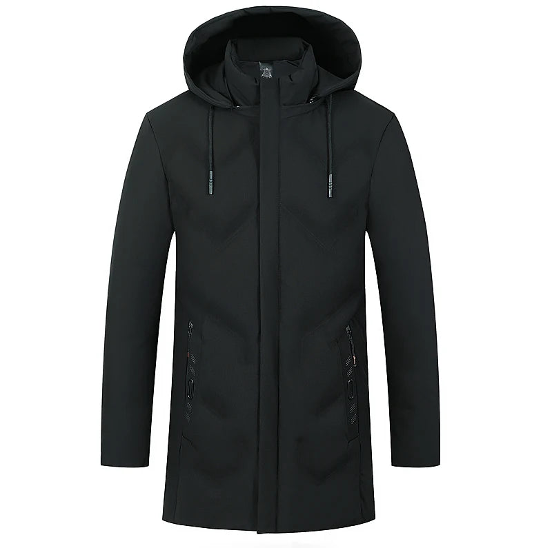 Top Grade Designer New Brand Men Parka Jacket Thick Casual Fashion Windbreaker Hooded Bubble Coats Long Mens Clothes 2025