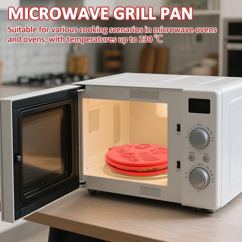Microwave Sandwich Maker Microwave Grill Pan with Silicone Anti Scald Sleeve Microwaves Bacon Cooker Cookware Kitchen  Accessory