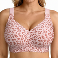 1Pcs Leopard Print Seamless Wireless Bra, Full Coverage Push Up Bralette, Anti-Sagging Breathable Soft Thin Cup for Sports Yoga Daily