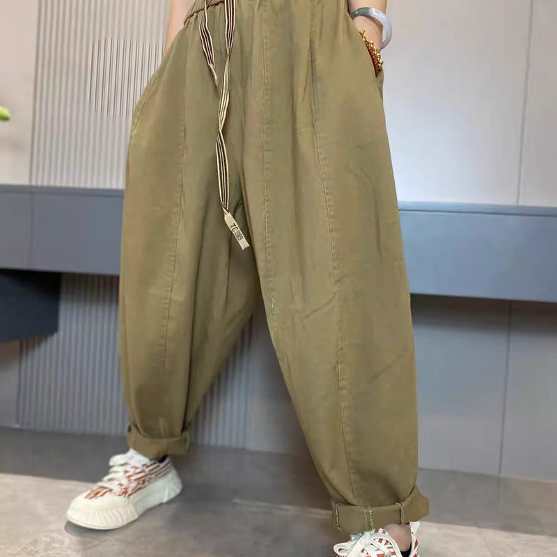 Solid Color Casual Harem Pants Women Loose Fit Versatile - View 5 | SAMAG