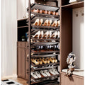 Built-in Height Adjustable Shoe Cabinet Closet Space Saving 360° Rotating Shoe Rack, Multi-layer Shoe Holder Storage Organizer