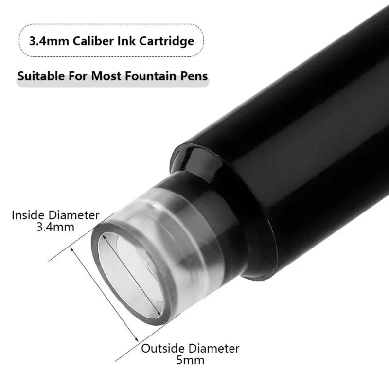 10PCS/Set Simple 3.4mm Caliber Ink Cartridge Blue/Red/Black Plastic Material Fountain Pen Refill Simple Design Pen Ink Students
