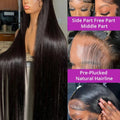 220 Density 360 13x4 Lace Front Wig For Black Women 40 46 Inch Lace Front Human Hair Wig 13x6 Transparent Bone Straight Lace Wig