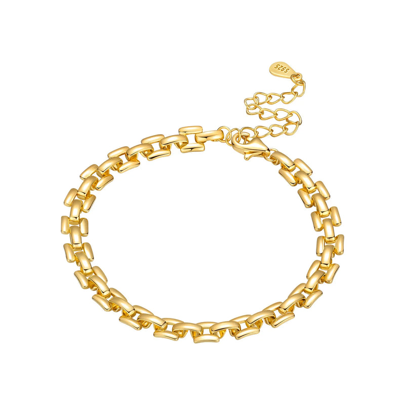 Original 925 Sterling Silver Zirconia Tennis Chain Bracelet for Women Adjustable Gold Color Hot Sale Ideal Birthday Party Gifts