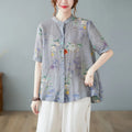Summer ort Sve Cotton Linen Loose Fit Slimming Belly Covering Thin irt for plus Size Women Middle-Aged Mothers