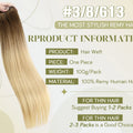 Full Shine Human Hair Weft Extensions Hair Bundles Ombre Blonde Color 100g Sew In Silky Straight Remy Skin Double Weft For Salon