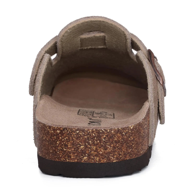 Evshine Women's Fashion Cork Clogs Sandals with Arch Support Lady Retro Mules Men Retro Potato Shoes Cork Footbed House Slippers