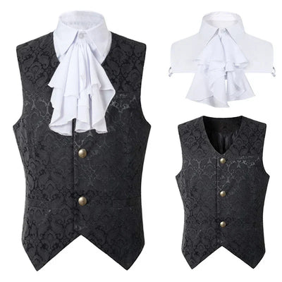 Vest Men Renaissance Steampunk Coat Gothic Jacquard | SAMAG