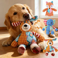 Cute Animal Plush Dog Toy Squeaky Chew Toy Bite Resistant Teeth Cleaning Interactive Puppy Pet Supplies