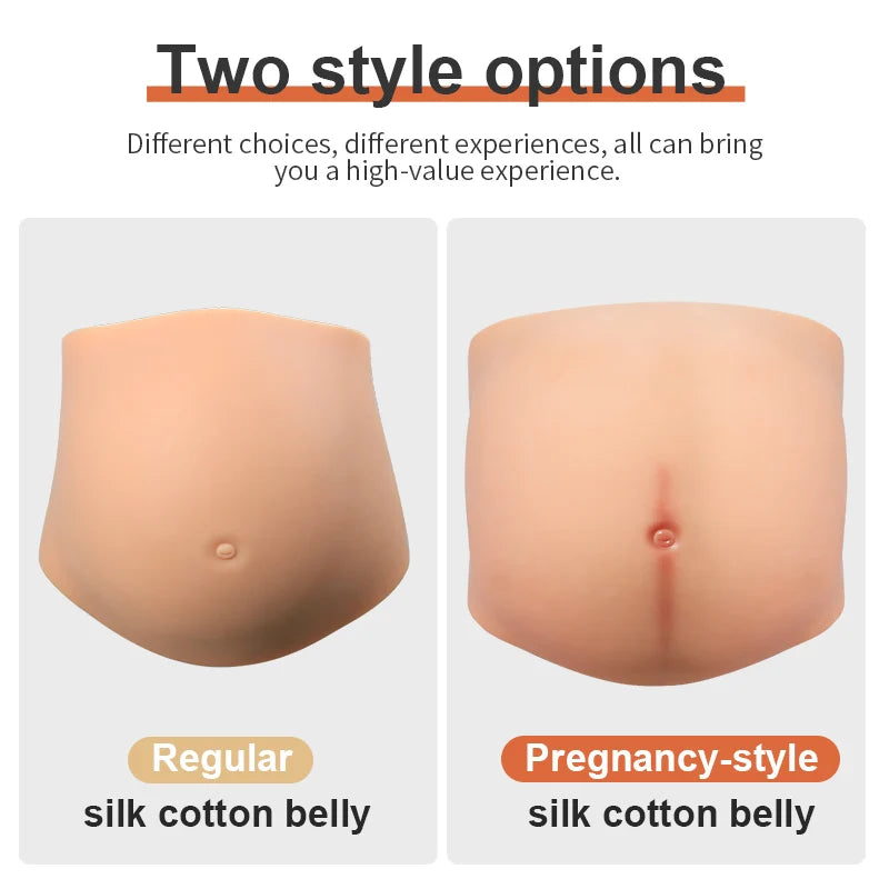 LERVANLA Skinless Silicone Belly Lightweight  Fake Pregnant Belly Props Transformation  Unisex Belly Oversized Twins Cosplay