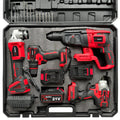 Brushless Power Tool Kit - 21V Lithium Electric Impact Wrench, Angle Grinder & Hammer Drill with Battery | SAMAG