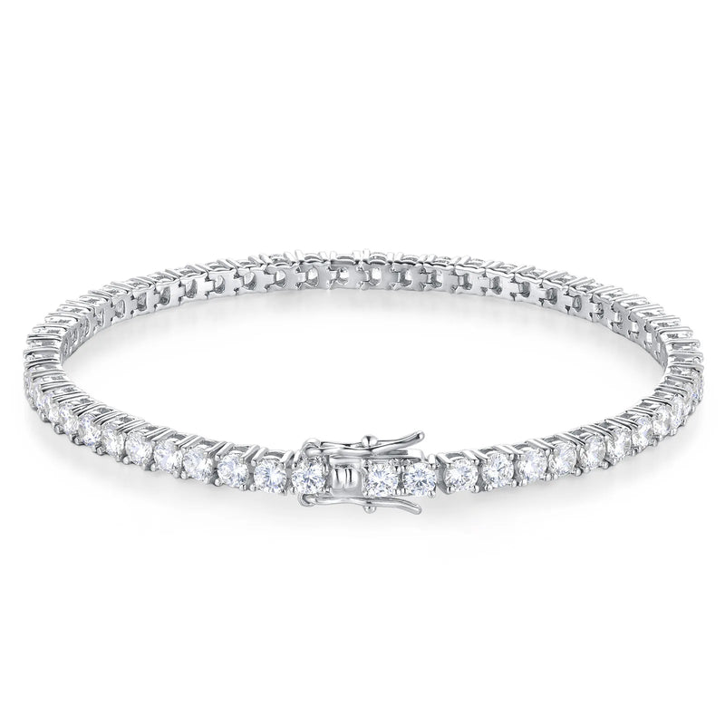 100% S925 Sterling Silver 2-6mm Real Moissanite Tennis Bracelet for Women Wedding Jewelry Christmas Exquisite Gift