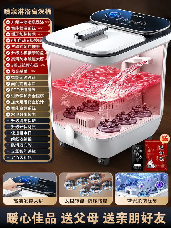 220V AUX Electric Foot Bath Tub with Heating Constant Temperature and Massage Automatic Deep Soak WBD