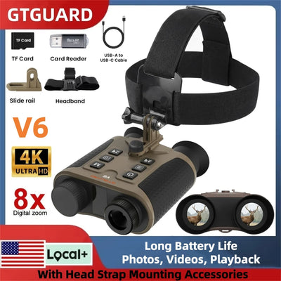 GTGUARD V6 4K 8X Digital Zoom Night Vision Binoculars | SAMAG