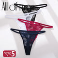 5PCS/Set Women's Underwear Lace Panties Floral Lingerie Woman Panties Sexy Thong G-String Female Pantys Perspective Intimates