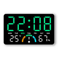Digital Clock With Wide Screen Wall-mounted And Multi-function Desk Alarm Clock, With Date, Alarm, Thermometer, Hygrometer Clock