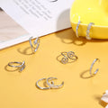Fansilver S925 Sterling Silver Toe Rings for Women Adjustable White Gold Plated Flower Cz Snake Twist Opal - Visuel 3 | SAMAG