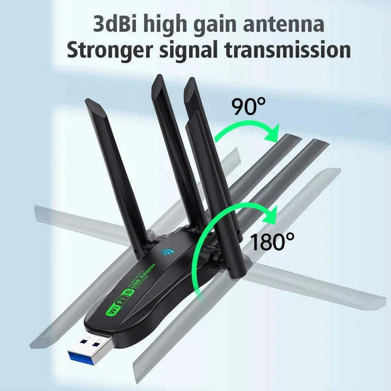 900Mbps Network Card WIFI6 AX900 USB Bluetooth 5.4 Wireless Adapter Dual Band 2.4G&5GHz Dongle Driver - Visuel 4 | SAMAG
