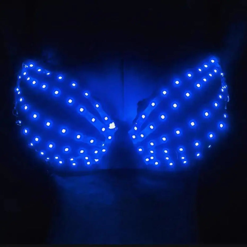 LED Glowing Bra Top Christmas Party Club Wear Rave Dance Costume Electronic Light Up Festival Outfit Tech Futuristic Bar Show