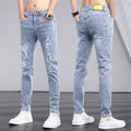 Men's Jeans Spring Summer Ripped Stretch Slim Straight | SAMAG