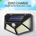 100LED Solar Wall Lamp Outdoor Lampwaterproof Motion Sensor Solar Powered Sunlight Street Lamp Garden Railing Decorative Lamp