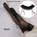 Womens Sexy Hot Lace Top Thigh-Highs Stockings Socks+Suspender Garter Belt