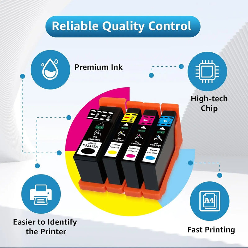 53422 ink cartridge replacement set, compatible with Primera 53423, 53424, and 53425, compatible with Primera LX900 printer ink.