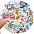 50Pcs Open Sea Stickers for Luggage, Skateboarding, Luggage, Refrigerator, Mobile Phone, Sailing, and Far Voyage Stickers