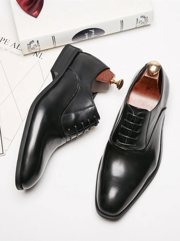 New 2026 Pointed Toe British Style Business Formal Leather Shoes Men's Buckle Casual Gentleman Office Wedding Oxford Shoes