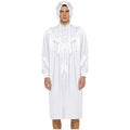 Men Satiny Gothic Victorian Nightgown Robe with Hat Set Lace Trim Long Sleeve Sleep Dress And Lace-up Bonnet for Pajamas Party