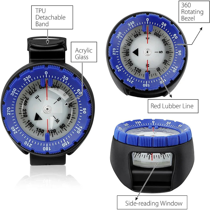 Underwater Navigation Compass 50m Professional Waterproof - View 6 | SAMAG
