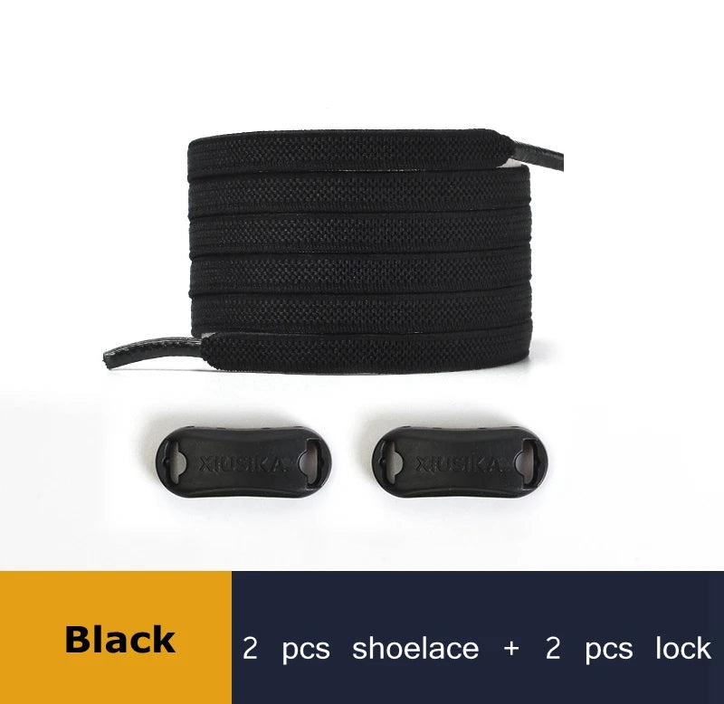 Elastic Shoe Laces Buckle Lock No Tie Shoelaces Sneakers Flat Woven Shoelace without Ties Kids Adult Rubber Bands for Shoes