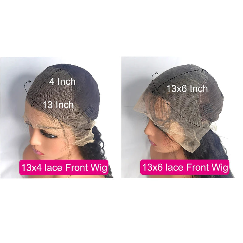 HD Transparent Deep Curly Frontal Wig 13x4 Curly Lace Front Human Hair Wigs For Black Women Wet And Wavy Water Clearance On Sale