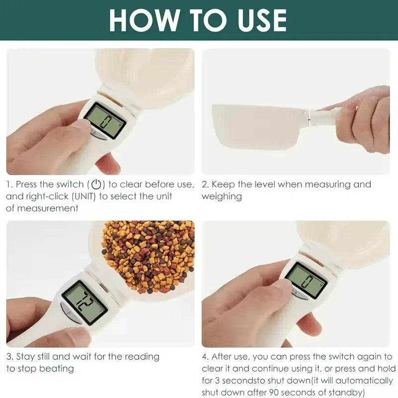 Household pet electronic measuring spoon scale 800g handle spoon scale nutrition scale mini complementary dog food feeding scale