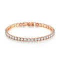New Exquisite Tennis Bracelet 925 Sterling Silver Hip Hop Trend Gold Color 4MM Women's and Men's Bracelet Crystal Jewelry Gift