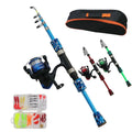 2m Kids Portable Telescopic Fishing Rod Reel Combo Kit With Simulated Soft Lures Storage Bag For Beginner Freshwater Saltwater