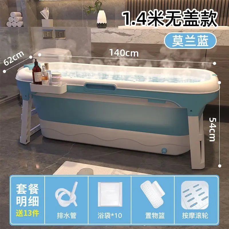 Foldable Adult Bathtub, Large Portable Soaking Tub, Thickened Material, Full Body Home Spa