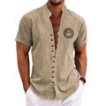 New Men's Linen Short-Sleeved Shirt, with a Fashionable | SAMAG
