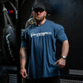 STRENGTH CLUB Oversized Loose Running T-Shirts Mens Gym Fitness Sports Half Sleeve T Shirt Training Bodybuilding Clothing Tee