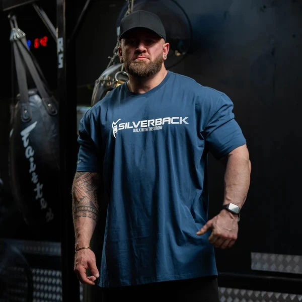 STRENGTH CLUB Oversized Loose Running T-Shirts Mens Gym Fitness Sports Half Sleeve T Shirt Training Bodybuilding Clothing Tee