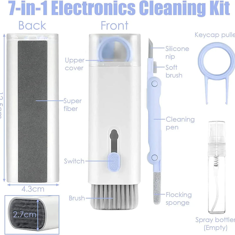 Keyboard Cleaning Brush Kit 7in1 Laptops Cleaner with Keycap Puller Multifunc Keyboard Brush Cleaning Set for Airpods Phone