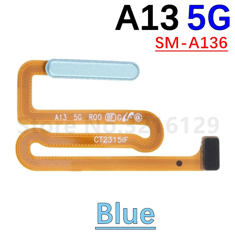 New For Samsung A13 A135 A136 A137 A03s A037 Home Button Fingerprint Sensor Flex With Power Key Button Flex Cable