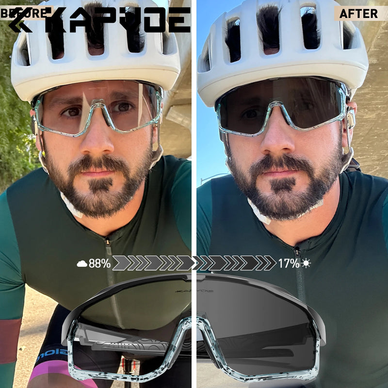 Kapvoe Photochromic Cycling Sunglasses for Men Glasses - View 3 | SAMAG