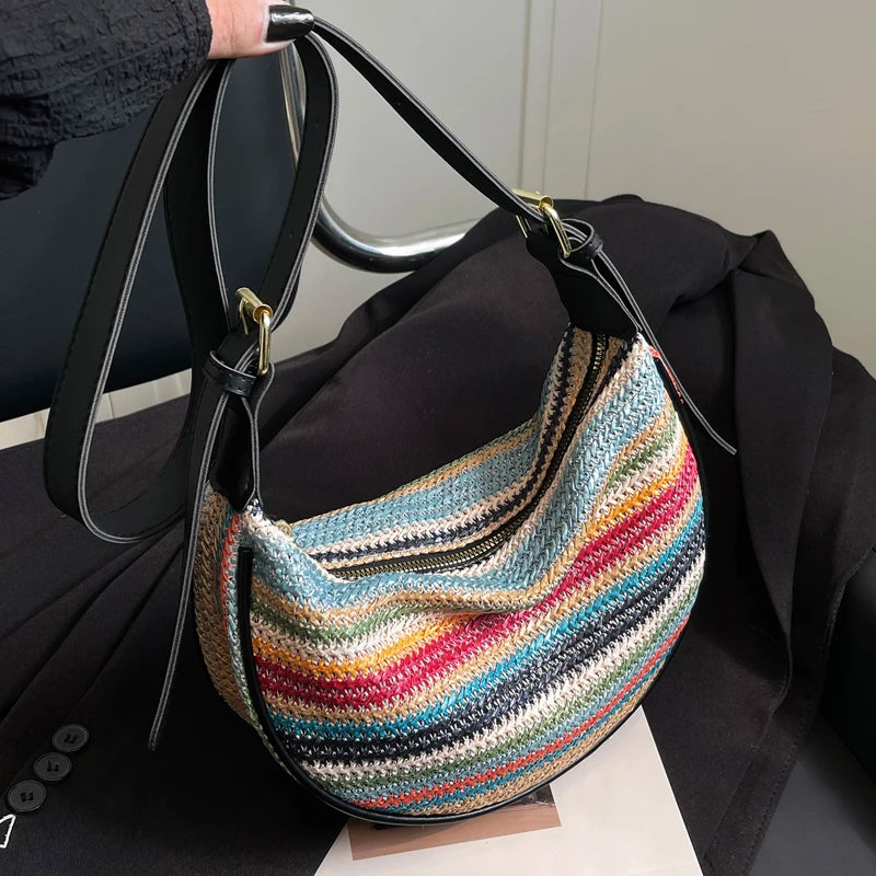 2026 Classic Women Single Shoulder Crossbody Handbag Lightweight Large Capacity Daily Bag Weaving Dumpling Buns