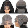 Boho Goddess Box Braid Wig with Baby Hair Lace Front Braided Wigs for Women Brown Hair Synthetic Blended Braids Wig Curly Hair