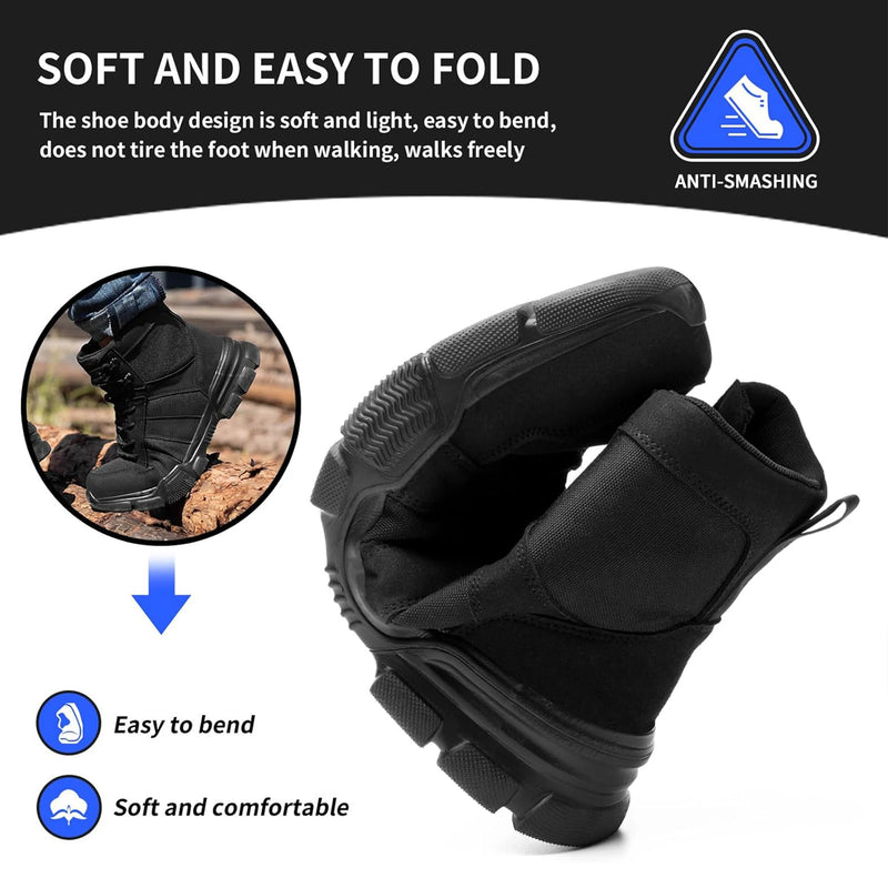 Lightweight Indestructible Steel Toe Safety Work Shoes Puncture Resistant Non Slip Tactical Work Sneakers for Men Women