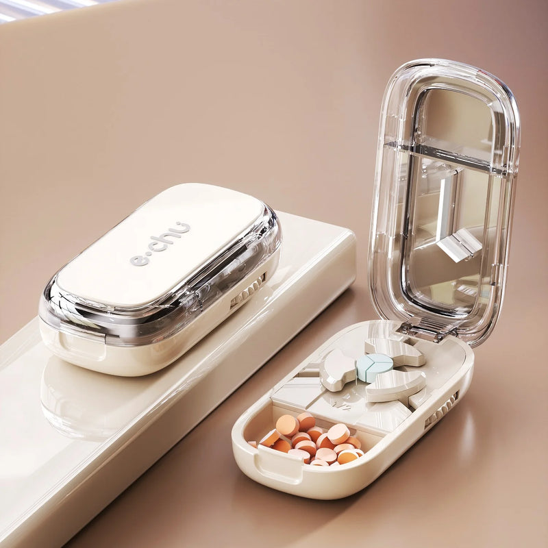 Tablet Divider Tablet Cutter with Storage Compartment for Small and Large Tablets Multiple Pill Cutters for Travel & Pets Daily