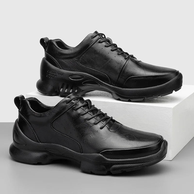 Men's Height Increase Shoes Calfskin for All-Day Wear Business Casual Elevator Shoes Height Increasing 6cm Hidden Heel Shoes
