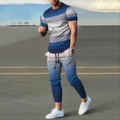 Summer basketball sportswear set short sleeved T - shirt long pants two - piece men's 3D printed casual - View 7 | SAMAG